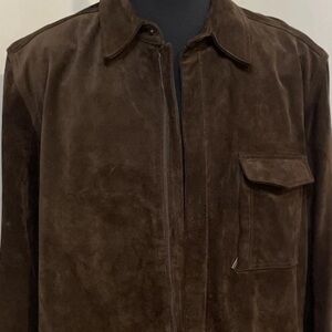 Cole Haan Country Calfskin Dark Brown Suede Field Jacket *FLAW*